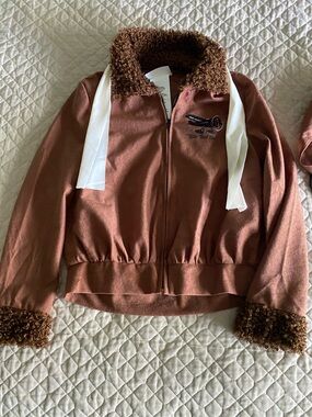 California Costumes Rust Brown Sherpa-Trim Bomber Jacket. Amelia Earhart!